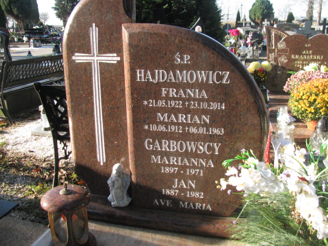 Franciszka Hajdamowicz 1922 Kobierzyce - Grobonet - Wyszukiwarka osób pochowanych