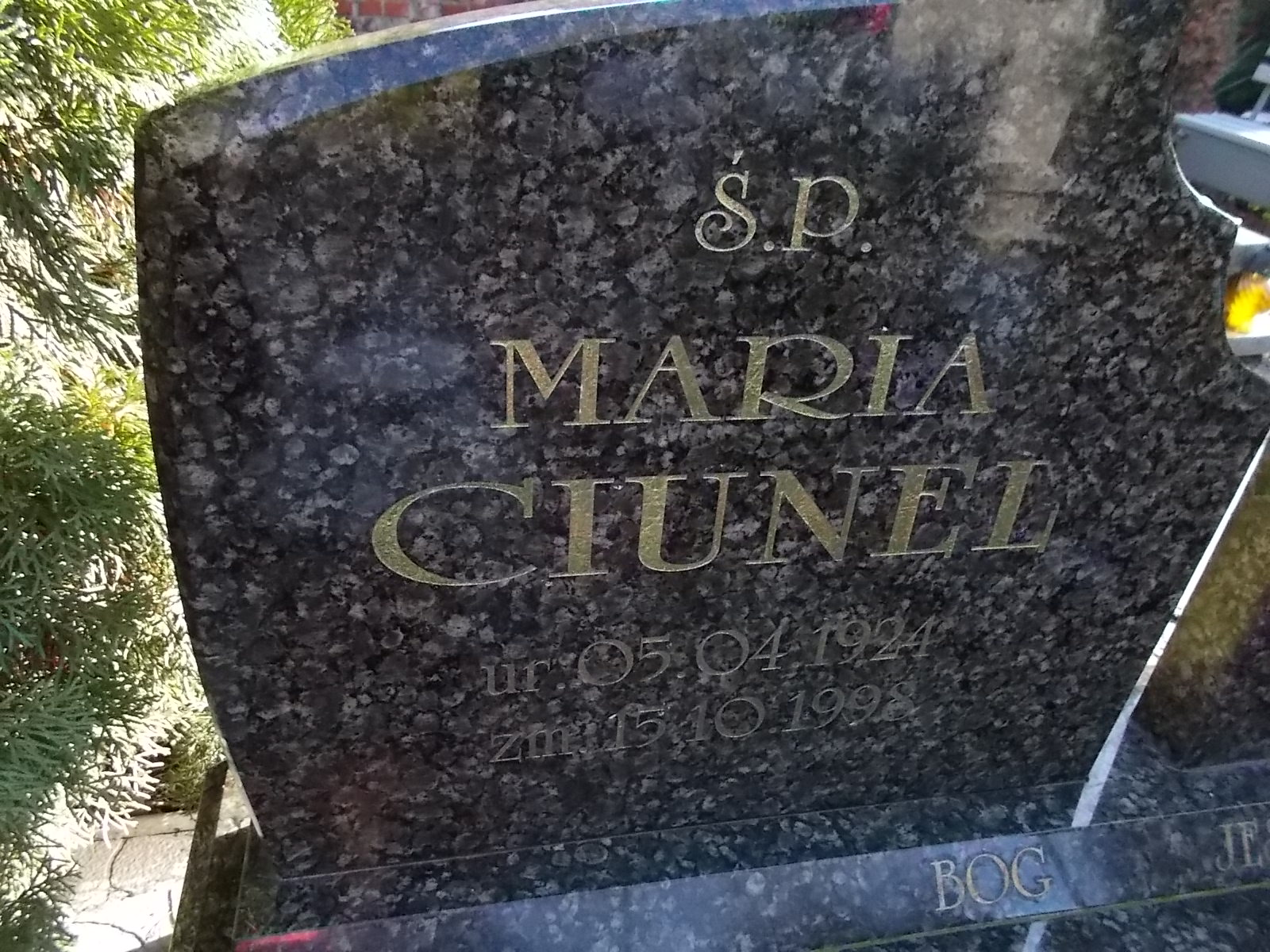 Maria Ciunel 1924 Kobierzyce - Grobonet - Wyszukiwarka osób pochowanych