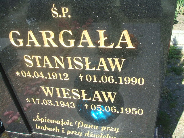 Stanisław Gargała 1912 Kobierzyce - Grobonet - Wyszukiwarka osób pochowanych