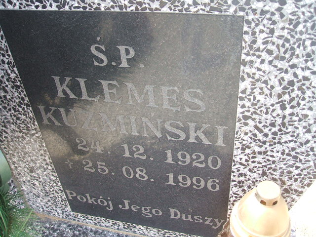 Klemens Kuźmiński 1920 Kobierzyce - Grobonet - Wyszukiwarka osób pochowanych