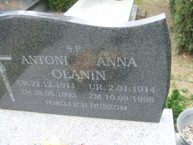 Antoni Olanin 1911 Kobierzyce - Grobonet - Wyszukiwarka osób pochowanych