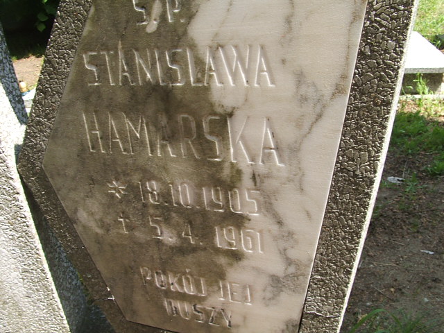 Stanisława Hamarska 1905 Kobierzyce - Grobonet - Wyszukiwarka osób pochowanych